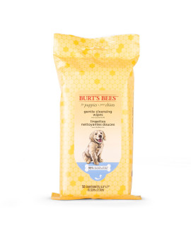 Burt's Bees for Pets Puppy Wipes Puppy & Dog Wipes for Cleaning and Grooming Tearless Solution Puppy Wipes Cruelty Free, Sulfate & Paraben Free, pH Balanced for Dogs - Made in USA, 50 Count