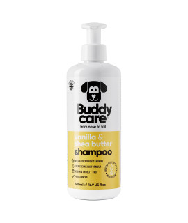 Vanilla & Shea Butter Dog Shampoo by Buddycare Moisturising Shampoo for Dogs Vanilla & Shea Butter Scented with Aloe Vera and Pro Vitamin B5 (1690oz)