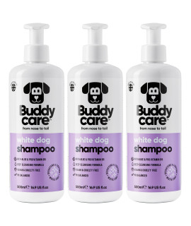 White Dog Shampoo by Buddycare Brightening and Whitening Shampoo for Dogs Deep cleansing, Fresh Scented with Aloe Vera and Pro Vitamin B5 (5072oz)