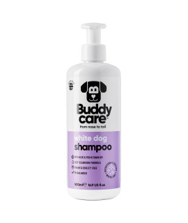White Dog Shampoo by Buddycare Brightening and Whitening Shampoo for Dogs Deep cleansing, Fresh Scented with Aloe Vera and Pro Vitamin B5 (1690oz)