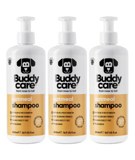 Oatmeal Dog Shampoo by Buddycare Shampoo for Dogs with Irritated Skin Relieving and Rehydrating with Aloe Vera and Pro Vitamin B5 (5072oz)