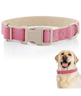 DCSP Pets Dog Collar - Heavy-Duty Dog Collar for Small Dogs, Medium and Large - Eco-Friendly Natural Fabric - Durable and Skin-Friendly - Soft Dog Collar for All Breeds (Extra Small, Pink)