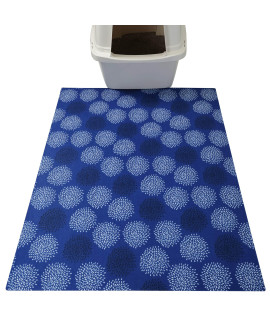 Drymate Original Cat Litter Mat, Contains Mess from Box for Cleaner Floors, Urine-Proof, Soft on Kitty Paws -Absorbent/Waterproof- Machine Washable, Durable (USA Made) (29x36)(Good Medicine Blue)