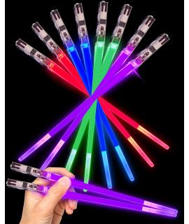 Lightsaber chopsticks Light Up, Star Wars chopsticks Light Up, Mini Lightsaber, Fun chop, cool chopsticks, Light Saber chopsticks, Led chopsticks, 4 PAIRS, Blue Red green Purple, groove Tips
