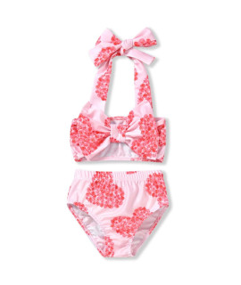 Aalizzwell Little Toddler girls Bathing Suit Swimwear Bikini Valentines Day Two Piece Swimsuit Bottoms Swimming Suit 3T - 4T Heart