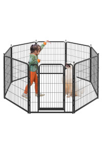 Kfvigoho Dog Playpen Outdoor 8 Panels Heavy Duty Dog Pen 32 Height Puppy Playpen Indoor Anti-Rust Exercise Fence with Doors for Medium/Small Pet Play for RV Camping Yard, Total 21FT, 35 Sq.ft