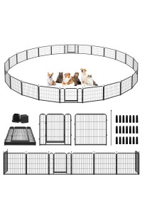 Kfvigoho Dog Playpen Outdoor 24 Panels Heavy Duty Dog Pen 24 Height Puppy Playpen Indoor Anti-Rust Exercise Fence with Doors for Small Pet Play for RV Camping Yard, Total 63FT, 316 Sq.ft