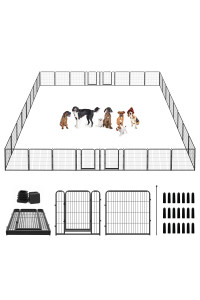 Kfvigoho Dog Playpen Outdoor 32 Panels Heavy Duty Dog Pen 40Height Puppy Playpen Indoor Anti-Rust Exercise Fence with Doors for Large/Medium/Small Pet Play for RV Camping Yard, Total 84ft, 561 sq. ft