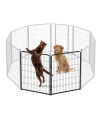 Kfvigoho Dog Playpen Outdoor 2 Panels Heavy Duty Dog Pen 47 Height Puppy Playpen Indoor Anti-Rust Exercise Fence with Doors for Large/Medium/Small Pet Dogs Play for RV Camping Yard, Total 5.2FT