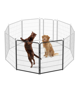 Kfvigoho Dog Playpen Outdoor 2 Panels Heavy Duty Dog Pen 47 Height Puppy Playpen Indoor Anti-Rust Exercise Fence with Doors for Large/Medium/Small Pet Dogs Play for RV Camping Yard, Total 5.2FT
