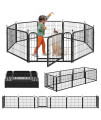Kfvigoho Dog Playpen Outdoor 8 Panels Heavy Duty Dog Pen 24 Height Puppy Playpen Indoor Anti-Rust Exercise Fence with Doors for Small Pet Play for RV Camping Yard, Total 21FT, 35 Sq.ft