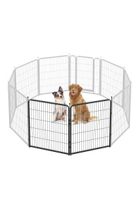 KfvigohoDog Playpen Outdoor 2 Panels Heavy Duty Dog Pen 32 Height Puppy Playpen Indoor Anti-Rust Exercise Fence with Doors for Medium/Small Pet Play for RV Camping Yard, Total 5.2FT