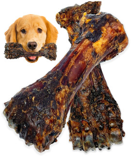 Lively Tails Liver Coated Dog Bones for Aggressive Chewers, Chew Bones for Large Dogs, Beef Shin Large Dog Bones for Medium Dogs, Long Lasting Dog Bones, Dog Chew Bones, 2 Pack