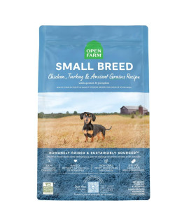 Open Farm Ancient Grains Dry Dog Food, Humanely Raised Meat Recipe with Wholesome Grains and No Artificial Flavors or Preservatives (Small Breed, 4 Pound (Pack of 1))