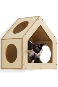 FUKUMARU Cat Bed Wall Mounted, Wooden Cat Furniture, Cat's House, Cats Perch, Cat Tree, Cat Shelves (Birch Plywood)