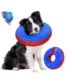 Bilibara Dog Cone Alternative After Surgery, Inflatable Recovery Collar for Dogs & Cats, Adjustable Dog E Collars, Cone for Dogs After Surgery to Stop Licking, Soft Dog Cones for Large Dogs, Blue