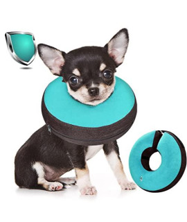 Bilibara Dog Cone Alternative After Surgery, Inflatable Recovery Collar for Dogs & Cats, Adjustable Dog E Collars, Cone for Dogs After Surgery to Stop Licking, Soft Dog Cones for Small Dogs, Teal