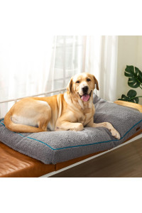 pettycare Washable Dog Beds for Large Dogs with Waterproof Liner, Shredded Memory Foam Big Dog crate Bed with Removable cover, Fit Up to 75 LBs Pet Mat Pillow
