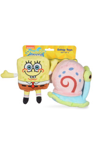 SpongeBob SquarePants for Pets 2pc Cat Toy Collection, Spongebob and Gary Plush Toys Infused with Catnip Official Nickelodeon Spongebob Squarepants Pet Products