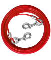 HaiYUAN Dog Tie Out Cable 10/15/20/25/30 FT Dog Runner for Yard Steel Wire Dog Cable with Durable Superior Clips Red Dog Chains for Outside Dog Lead for Large Dogs Up to 165 lbs