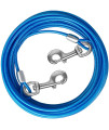 HaiYUAN Dog Tie Out Cable 10/15/20/25/30 FT Dog Runner for Yard Steel Wire Dog Cable with Durable Superior Clips Blue Dog Chains for Outside Dog Lead for Large Dogs Up to 165 lbs