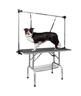 LOVMOR 42 Inch Dog Grooming Table,Adjustable Home Pet Grooming Tables with Arm/Noose/Mesh Tray