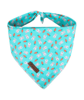UP URARA PUP Easter Day Dog Bandana, Easter Day Triangle Bid Scarf for Medium Large Dog, Cotton Pet Kerchief for Girl Boy Dogs, Cute Carrot & Rabbit Carrot Dog Bandana, Comfortable Easter Dog Bandana