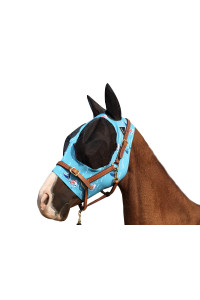 TGW RIDING Horse Fly Mask Super Comfort Horse Fly Mask Elasticity Fly Mask with Ears We Only Make Products That Horses Like (Sky Blue, L)