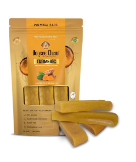 Dogsee Himalayan Turmeric Dog Chews Large 1 lb 100% Natural Yak Chews Smoke Dried Long Lasting Healthy Treats for Aggressive Chewers Helps Fight Plaque & Tartar (4 Bars)