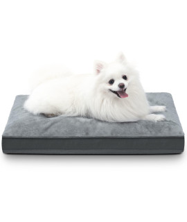 Dog Crate Bed Waterproof Deluxe Plush Dog Beds with Removable Washable Cover Anti-Slip Bottom Pet Sleeping Mattress for Large, Medium, Jumbo, Small Dogs, 29 x 18 inch, Gray