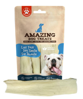 Amazing Dog Treats - Beef Cheek Strips Premium Dog Chew (10 Inch - 5 Pack) - NO Odor - Thick Cut - Rawhide Alternative - Beef Cheek Slice Chip Sticks - No Dyes, Chemicals, or Preservatives