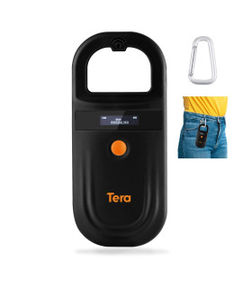 Tera Pet Microchip Reader Scanner with D-Buckle, RFID Portable Animal chip ID Scanner with OLED Display Rechargeable Pet Tag Scanner for Dog cat Pig for ISO 1178411785, FDX-B, EMID
