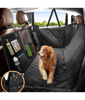 Gimars Thicken 600D Oxford Protect Leather Dog Car Seat Cover with Upgrade PU Strap & Sturdy Zippers for Large Dogs, 100% Waterproof for Park/Ocean/Beaches/Long Rides