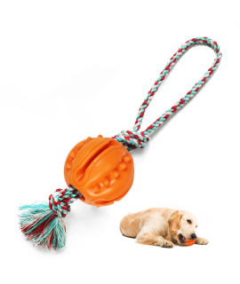 Ball on Rope Dog Toy - Rubber Ball for Dog, Fetch and Chew Toy, Reward and Exercise Toy, Tug of War Dog Toy Small and Medium Breed
