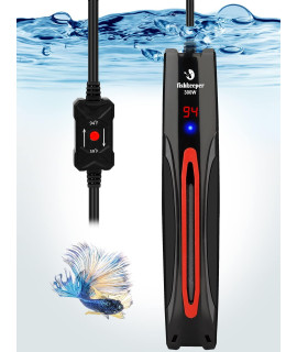 fishkeeper Ultra-Safe Intelligent Submersible Aquarium Heater 300W500W800W Electronic Precision Thermostat Fish Tank Heater with Run-Dry and Overheat Protection for 40220 gallon Fish Tank