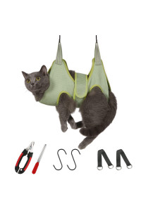 Guzekier Pet Cat Grooming Hammock Harness for Cats & Dogs, Dog Grooming for Sling, Cat Grooming Bag Nail Covers caps, Dog Hammock with Nail Clippers/Trimmer, Nail File