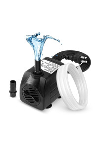 DaToo 160GPH 10W Submersible Water Pump Fountain Pump Ultra Quiet For Aquariums Fish Tank Pond Fountain Statuary Water Feature Hydroponics