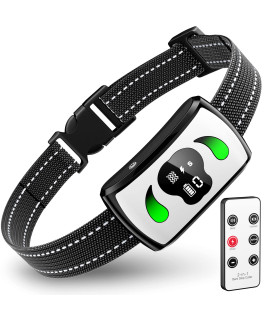 [2023 Upgrade] Bark Collar with Additional Mini Remote - Dog Bark Collar with 4 Training Modes - IPX7 Waterproof Dog Shock Collar for Indoor, Garden & Courtyard, Safe Bark Collar for Most Breed Sizes