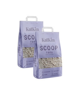 KatKin Scoop Tofu Litter 2 Bags (2 x 24kg6L bag): Planet-Saving, Plant-Based, 100% Biodegradable, Non-Tracking, clumping cat Litter Made With Non-Toxic, Eco-Friendly Tofu - For Kitten and cat Litter