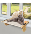 Cat Window Perch Sturdy Cat Window Hammock with Wood and Metal Frame-No Drilling Required-Multiple Ways to Use-Cat Bed for Windowsill,Floor,Bedside or Cabinet-Suitable for Large Cat or Fat Cats-(L)