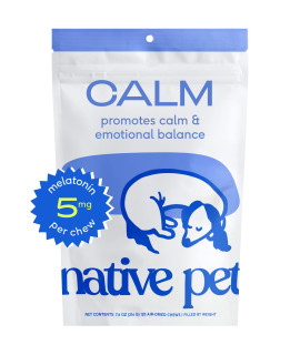 Native Pet Calm - Dog Calming Chews - Dog Melatonin for Small, Medium, Large Dogs - Melatonin for Dogs Sleep Aid - All-Natural Dog Calming Chews - Anxiety Relief Treats - Calming Dog Treats -120 Chews