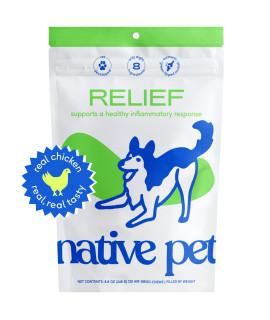 Native Pet Relief - Anti Inflammatory for Dogs Turmeric + Polyphenols + Green Lipped Mussels for Dogs Natural Relief for Dogs Best Dog Arthritis Supplement & Dog Joint Pain Relief 120 Chews