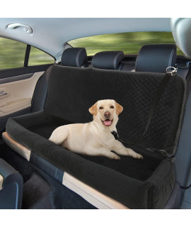 Sheripet Dog Car Seat Bed for Large/Medium Dogs, Fully Detachable and Washable Dog Car Back Seat Protector with Storage Pocket - 47'' x 20