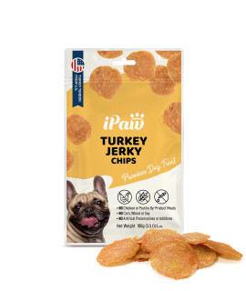 iPaw Turkey Dog Treats for Puppy Training, All Natural Human Grade Dog Treat, Ingredient Sourced from USA, Hypoallergenic, Easy to Digest (Turkey Chips)
