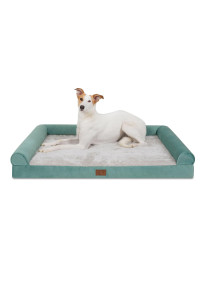 Lazy Lush Orthopedic Dog Bed for Large Dogs, Waterproof Dog Sofa Bolster Bed Plush Comfy Pet Couch Bed with Egg Crate Foam and Removable Cover, Washable Dog Bed (X-Large(42x30x7.5), Mint Green)