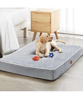 WNPETHOME Orthopedic Dog Beds for Large Dogs, Extra Large Waterproof Dog Bed with Removable Washable Cover & Anti-Slip Bottom, Egg Crate Foam Pet Bed Mat, Multi-Needle Quilting XXL Dog Crate Bed