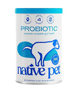Native Pet Probiotic Powder for Dogs - Vet Created for Digestive Issues - Probiotic + Prebiotic + Bone Broth - 232 Gram 6 Billion CFU- Probiotics Dogs Love! (4.1 oz)