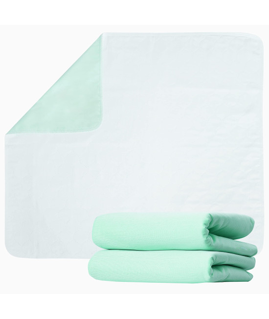 GREEN LIFESTYLE Washable Underpads - Large Bed Pads for use as Incontinence Bed Pads, Reusable Pet Pads, Great for Dogs, Cats, Bunny, Seniors Bed Pad (Pack of 2 - 18x24)
