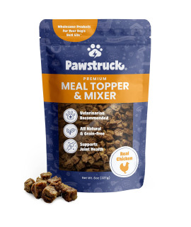 Vet Recommended Air Dried Dog Food Topper for Picky Eaters - Made in USA with Real Chicken - Premium All Natural Grain-Free Meal Mix-In Kibble Seasoning Enhancer - Supports Joint Health - 8 oz