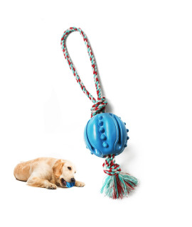 Durable Dog Chew Ball Rope - Natural Rubber Ball for Dog Training, Chewing and Interactive, Tug Ball Toy Clean Teeth, Interactive Toys for Puppy Small Medium Large Dogs